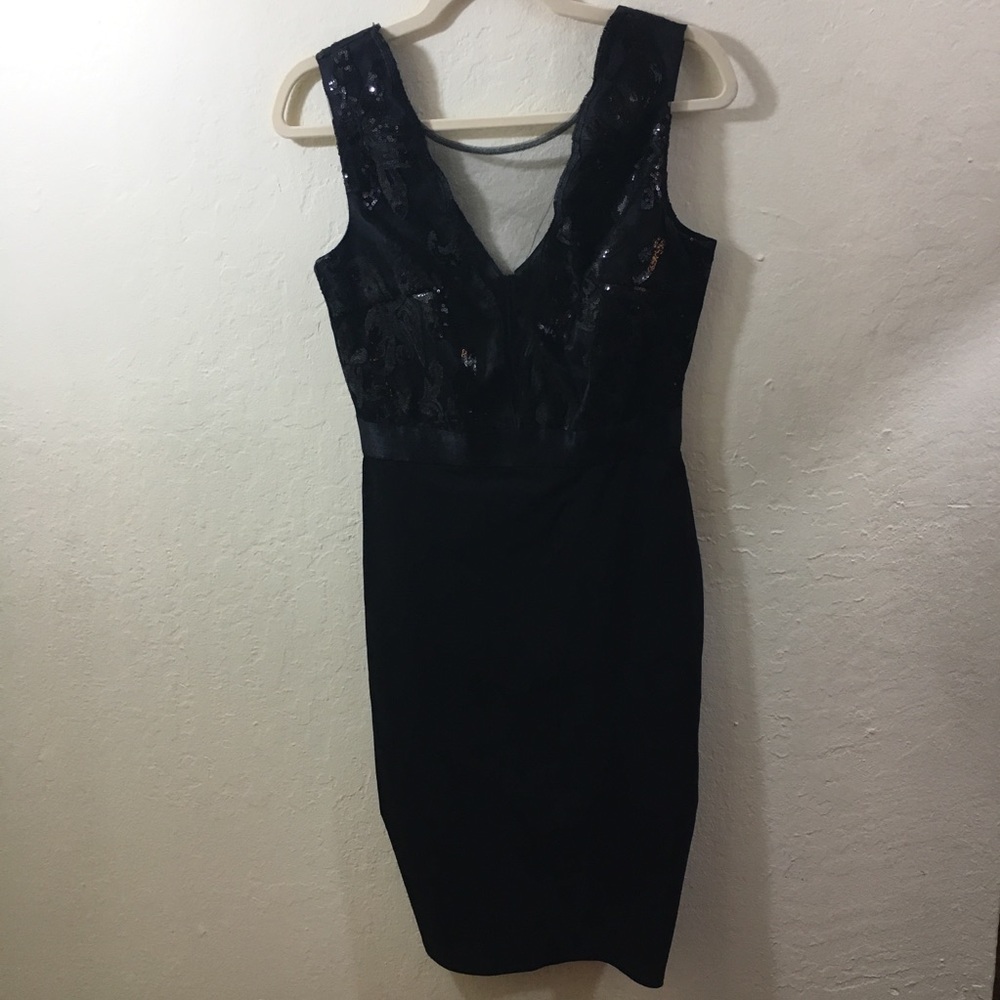 GODDIVA Black Sequin Dress size 8